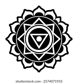 Chakra symbol icon in solid style