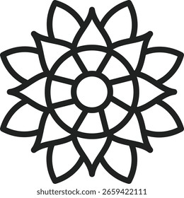 Imagem vetorial do ícone Símbolo de Chakra. Adequado para aplicativos móveis, aplicativos Web e mídia de impressão.