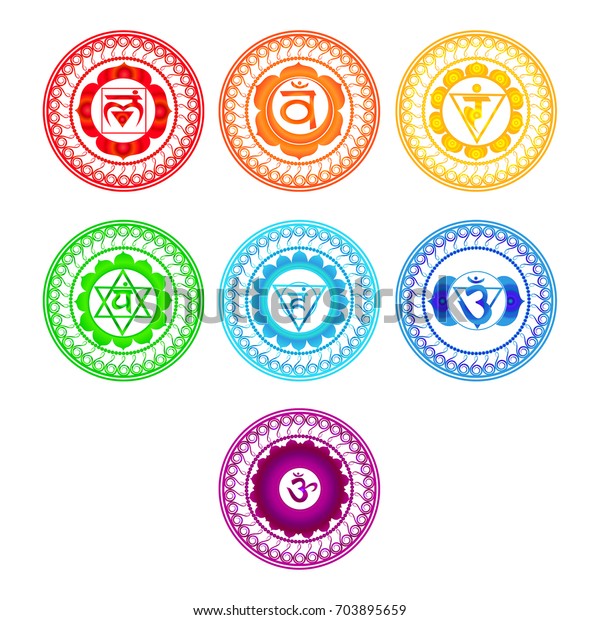 Chakra Symbols Set Vector Illustration Stock Vector (Royalty Free ...