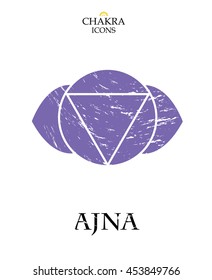 Chakra vector isolated minimalistic icons. Ajna.