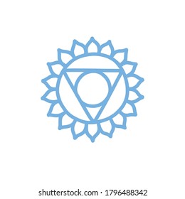 chakra vishuddha doodle icon, vector illustration