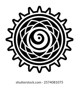 Chakra vortex symbol, glyph style icon