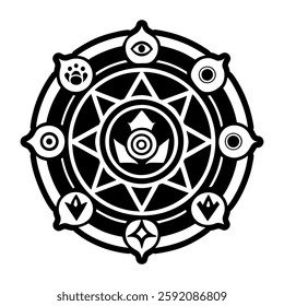 Chakra wheel icon in filled style