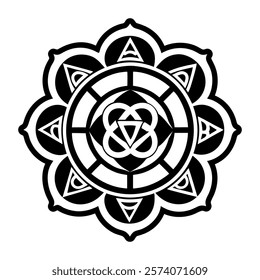 Chakra wheel icon in glyph style