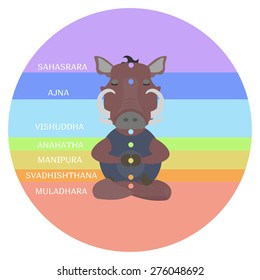 Chakra. Yoga for children.