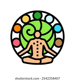 chakras ayurveda cor ícone vetor. chakras ayurveda sinal. ilustração símbolo isolado