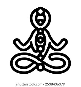 chakras ayurveda ícone de linha vetor. sinal de chakras ayurveda. símbolo de contorno isolado ilustração em preto