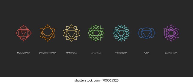 Chakras energy healing, sacred geometry vector