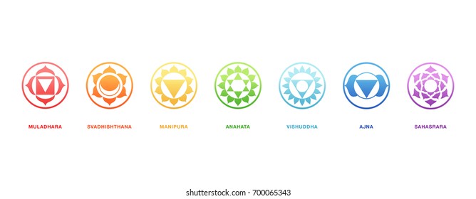 Chakras energy healing, sacred geometry vector