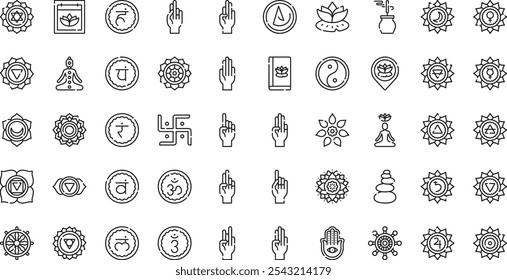 Chakras icons High-Quality Vector Icons Collection with Editable Stroke. Ideal for Professional and Creative Projects.