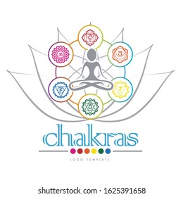 chakras logo template vector image
