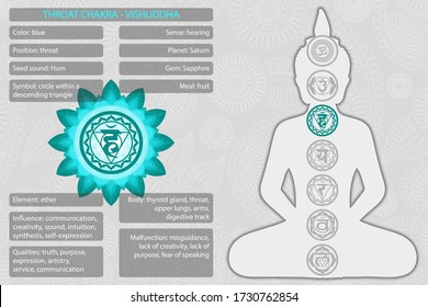 Chakras symbols with description of meanings infographic