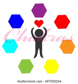 Chakras symbols isolated on white background. Vector illustration.