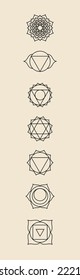 Chakras vector illustration. Yoga.Spiritual set 