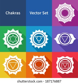 Chakras. Vector set.