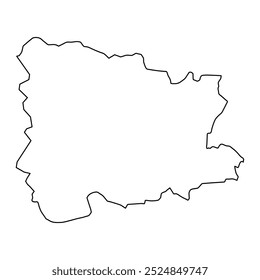 Mapa do distrito de Chakwal, divisão administrativa do Paquistão. Ilustração vetorial.