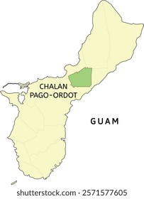 Chalan Pago-Ordot village location on Guam state map