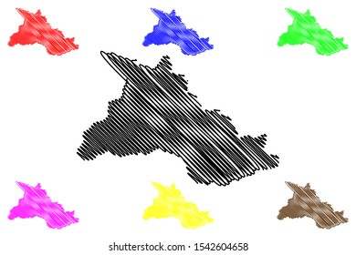 Chalatenango Department (Republic of El Salvador, Departments of El Salvador) map vector illustration, scribble sketch Chalatenango map