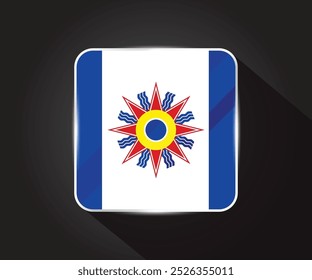 Ilustración de icono cuadrado brillante de bandera de Caldea 