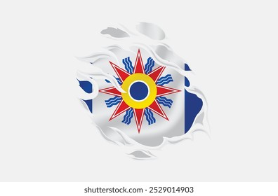 Ilustración de icono rasgado de bandera de Caldea 