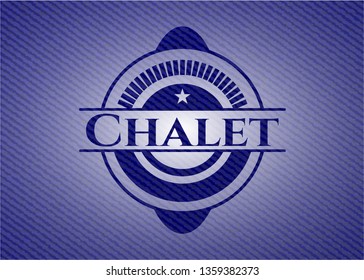 Chalet badge with jean texture