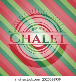 Chalet christmas badge. Vector Illustration. Detailed. 