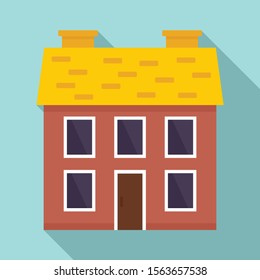 Chalet cottage icon. Flat illustration of chalet cottage vector icon for web design