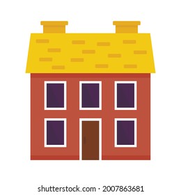 Chalet cottage icon. Flat illustration of chalet cottage vector icon isolated on white background