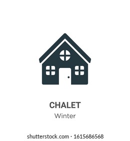 Chalet glyph icon vector on white background. Flat vector chalet icon symbol sign from modern winter collection for mobile concept and web apps design.