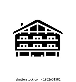 chalet house glyph icon vector. chalet house sign. isolated contour symbol black illustration