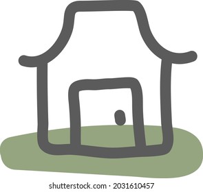 Chalet house, illustration, vector, on a white background.