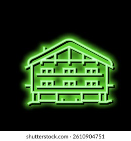 chalet house neon light sign vector. chalet house illustration