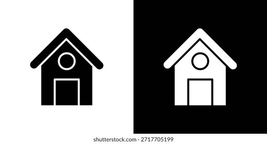 Pictograma plano negro icono de chalet. Para gráficos y Diseño web.