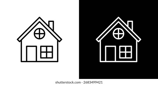 Skihüttensymbol schwarz-weißes Vektorumrisszeichen