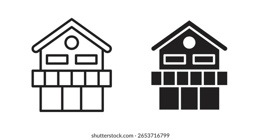 Chalet icon design element. Editable stroke. Vector
