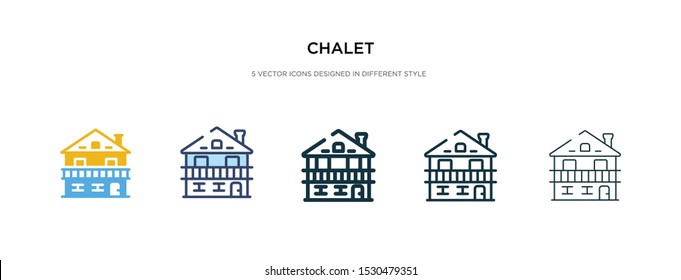 chalet icon in different style vector illustration. two colored and black chalet vector icons designed in filled, outline, line and stroke style can be used for web, mobile, ui