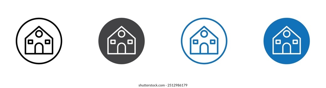 chalet icon flat editable icon mark set.