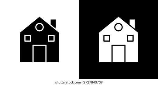 Ícone de chalé - ilustração de vetor plano. Símbolos simples em preto