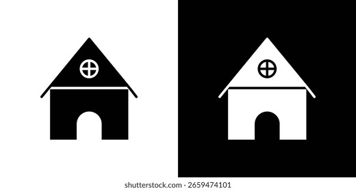 Ícone de chalé do pacote de vetor de design de estilo de glifo