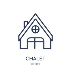 Chalet Icon. Chalet Linear Symbol Design From Winter Collection. Simple Outline Element Vector Illustration On White Background