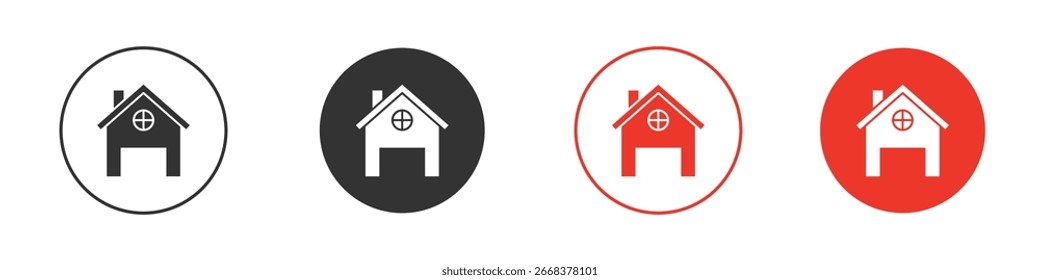 Chalet-Symbolpaket. Clipart Vectordesign