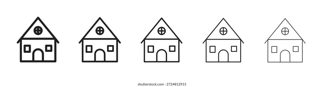 Icono de chalet. Estilo de contorno simple. Elementos gráficos.