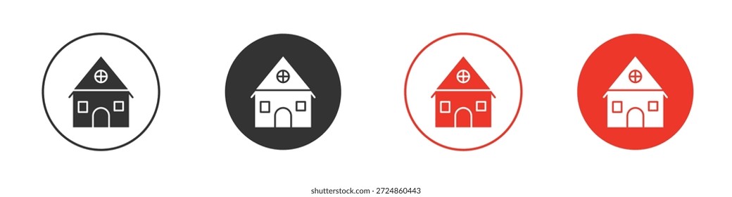 Símbolo de icono de chalet. Diseño simple y plano para Web o App móvil. Logotipo de Ilustración vectorial mínima.