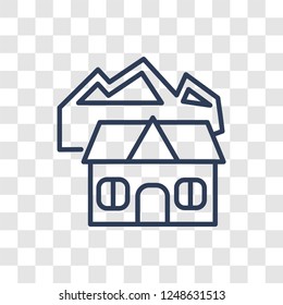 Chalet icon. Trendy linear Chalet logo concept on transparent background from Winter collection