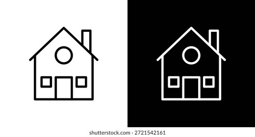Icono de chalet en estilo lineal delgado de trazo de moda.