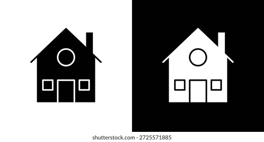 Icono de chalet en estilo lineal delgado de trazo de moda.