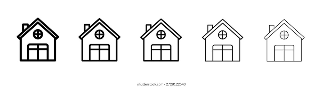 Vector de icono de chalet en pictograma lineal de trazo editable