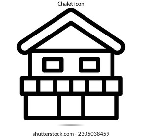 Ilustración vectorial de icono de chalet gráfico en el fondo