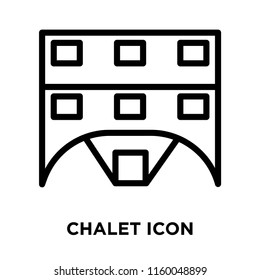 Chalet icon vector isolated on white background, Chalet transparent sign , line or linear sign, element design in outline style