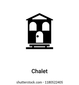 Chalet icon vector isolated on white background, logo concept of Chalet sign on transparent background, filled black symbol
